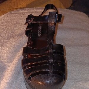 Pandora Glossy Black Women's Sandals